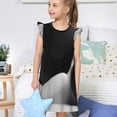 thumbnail image 4 of Fotbe Black White Fluid Sculpture Vestido de Dormir para Niñas de 3 a 10 Años, Mangas Cortas, Estilo Princesa, Pijama Camisón con Mangas Voladas-Large, 4 of 6