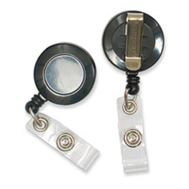 Standard ID Badge Reel Round Belt Clip Strap GREY () 