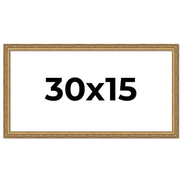 30x15 Frame Gold Solid Wood Picture Frame Width 1.25 Inches | Interior Frame Depth 0.375 Inches |