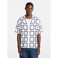 thumbnail image 2 of No Boundaries Men's Faux Crochet Pattern Boxy Fit Button Through Sweater Polo, Sizes XS-3XL, 2 of 6