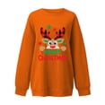 thumbnail image 3 of Crewneck Merry Christmas Sweatshirts for Women 2025 Elk Reindeer Graphic Sweatshirt Drop Shoulder Soft Pullover Tops, 3 of 4