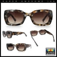 thumbnail image 2 of Womens Classy Mod Thick Plastic Rounded Rectangle Fashion Sunglasses Brown Grey Tortoise - Brown, 2 of 8