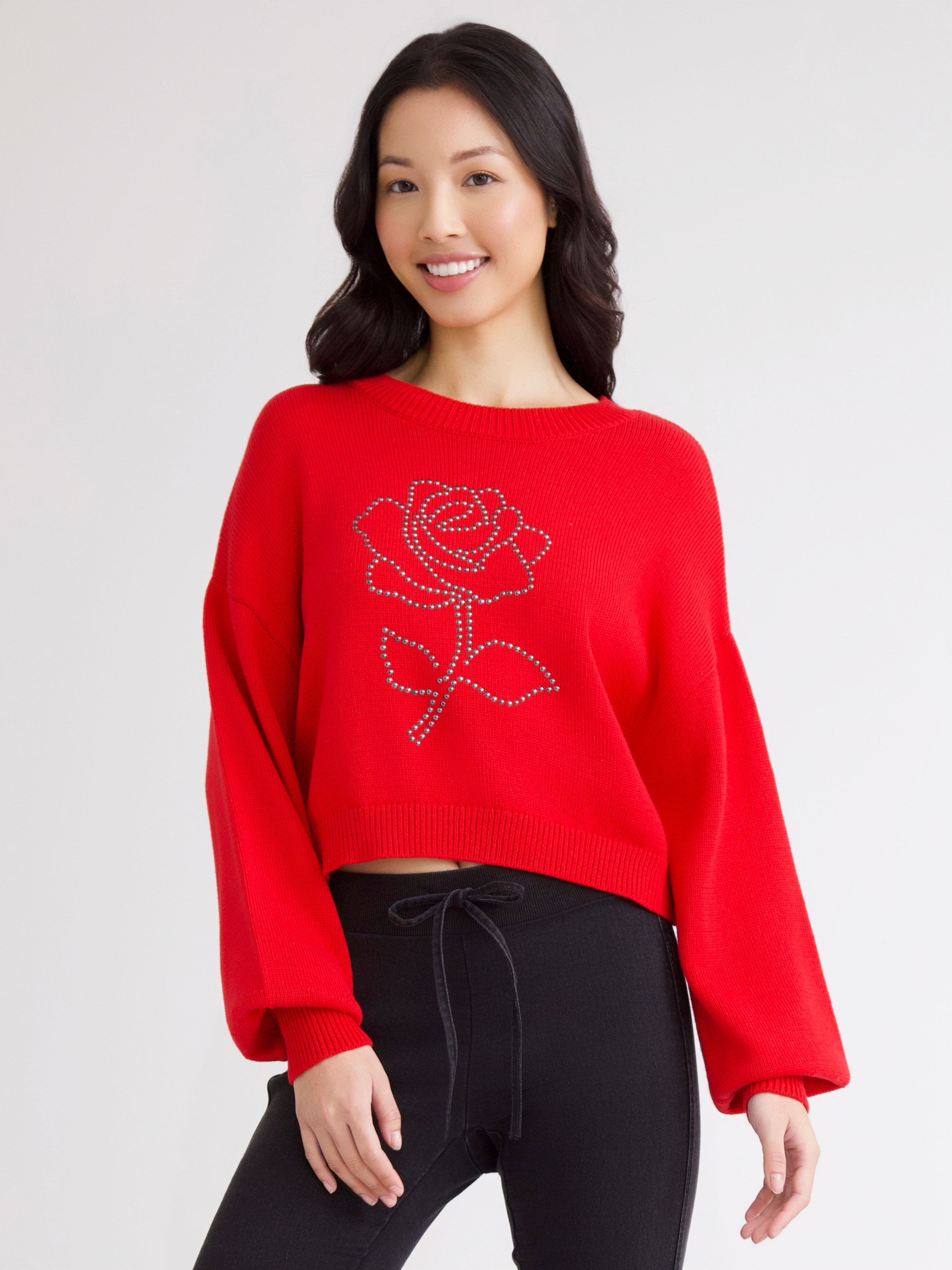 Madden NYC Women's Cropped Sweater, Midweight, Sizes XXS-XXL