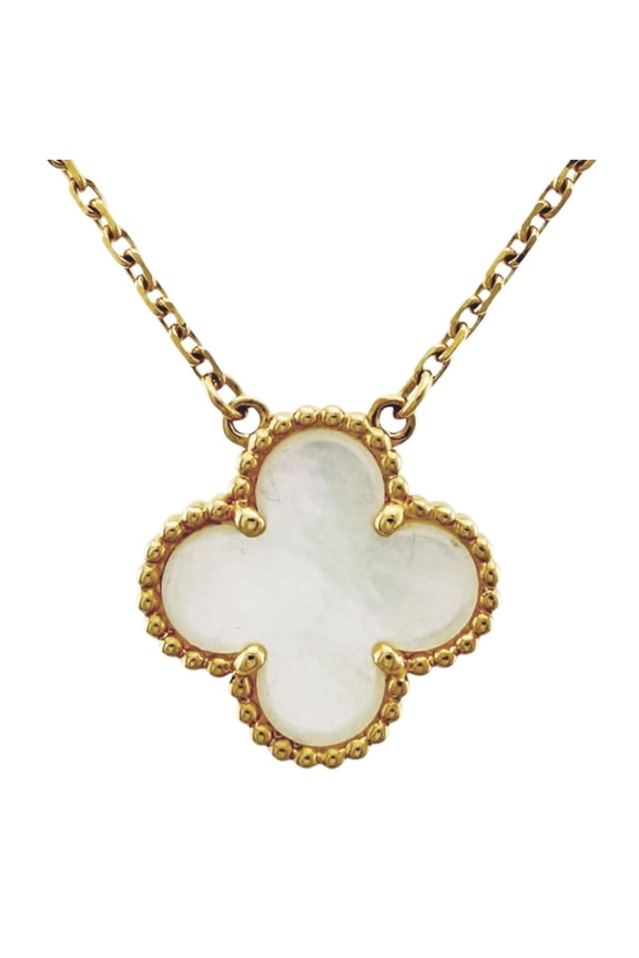 Pre-Owned Van Cleef & Arpels Vintage Enhambra Necklace, 18K Yellow Gold, Mother-of-Pearl,...
