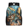 thumbnail image 1 of Balery Whimsical Cats Night Cafe Mochila - Mochila Estilosa y Duradera para Laptop de 15 Pulgadas con Tela Oxford Impermeable, 1 of 8