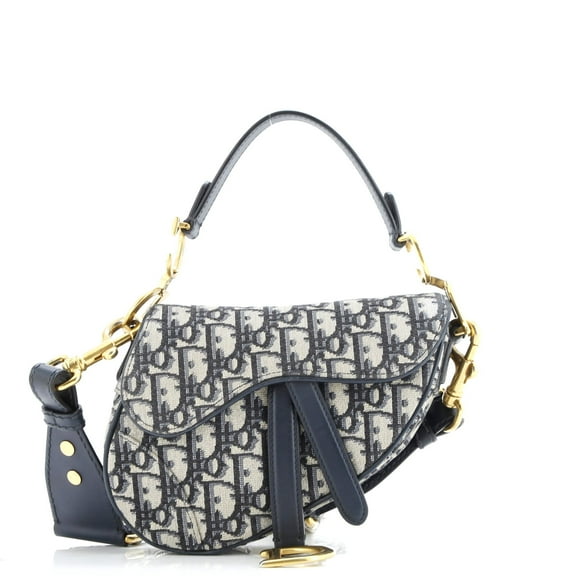 Pre-Owned Saddle Handbag with Strap Oblique Canvas Mini By Rebag