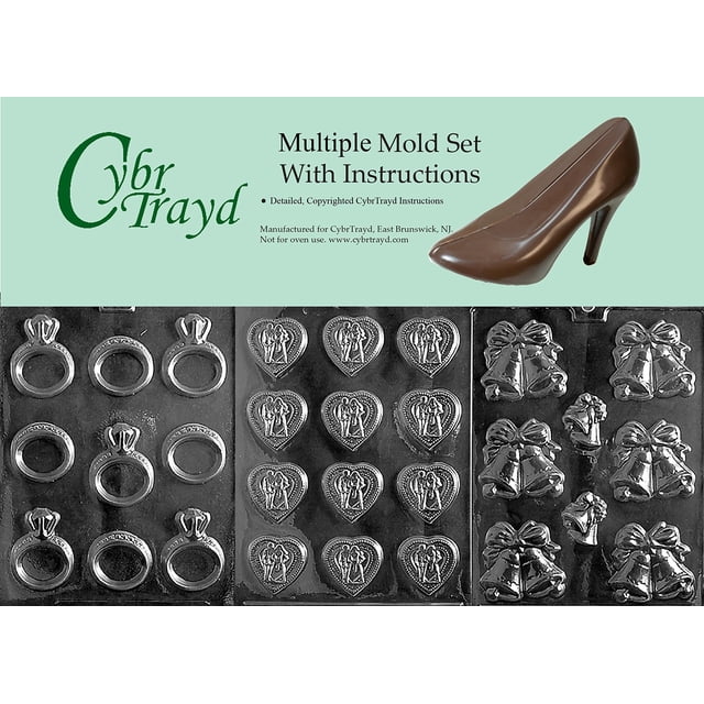 Cybrtrayd - Moldes Para Chocolate (3 Piezas), Color Blanco