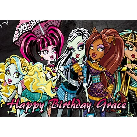 Monster High Edible Cake Topper Personalized Birthday 1 4 Sheet