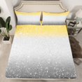 thumbnail image 2 of Homewish Grey Yellow Rainbow Queen Sheet Sets, Fashion Bling Stars Print Flat Sheet, Teens Kids Girls Women Queen Fitted Sheet, Luxury Bedroom Decor, 4pcs, 2 of 7