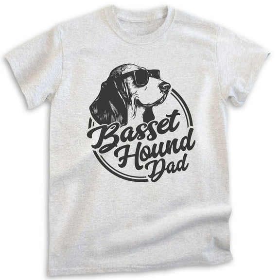 Basset Hound Dad, Unisex Men's Shirt, Basset Hound Owner, Funny Dog Dad Gift, Heather Ash, Medium