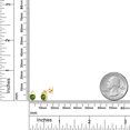 thumbnail image 3 of Gem Stone King 18K Yellow Gold Plated Silver Green Chrome Diopside Teardrop Stud Earrings for Women Men (1.00 Cttw, Gemstone Birthstone, Round 5MM), 3 of 4