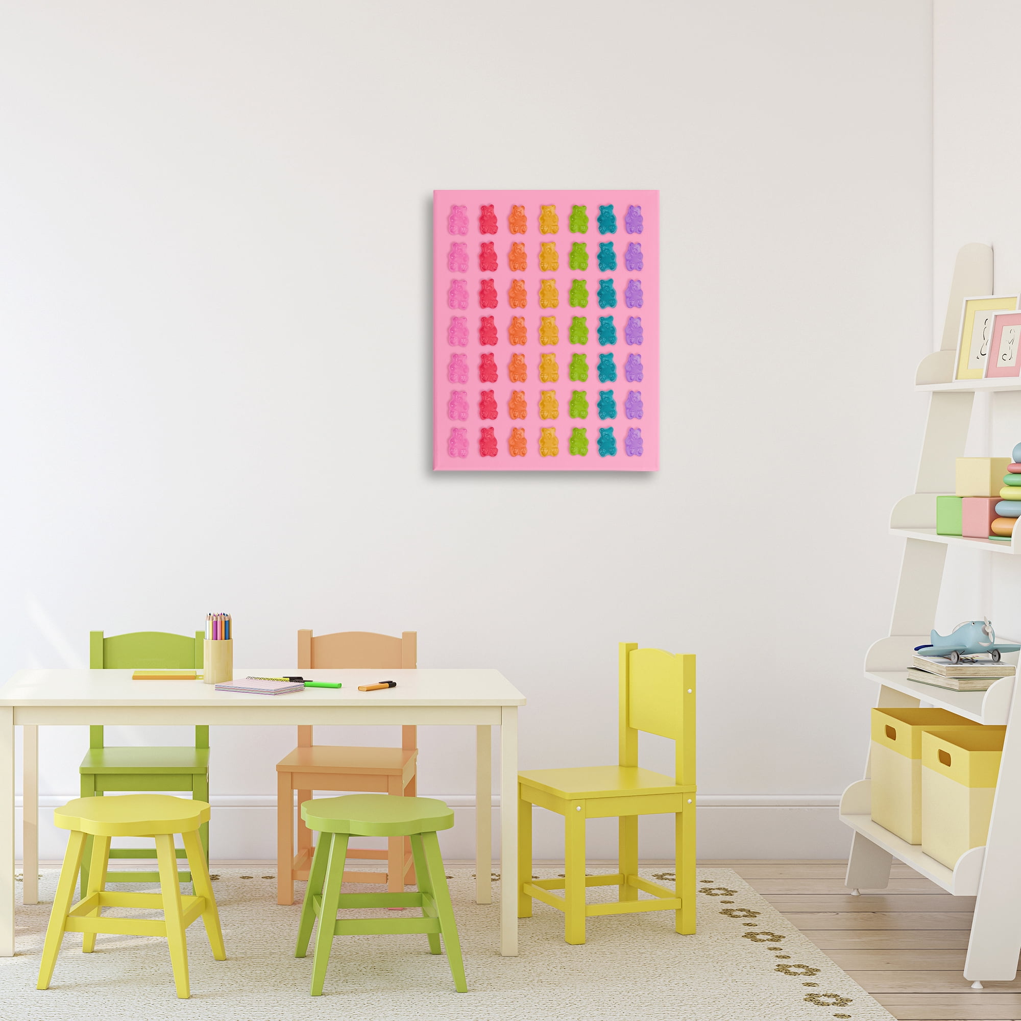 Stupell Industries Rainbow Bears in Stripes Canvas Wall Art, design by LISH Creative