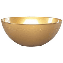 VeZee's Hanna K Signature Collection Gold Wave 100Oz Plastic Bowl to serve food in Elegant Parties.: 2CT