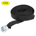 thumbnail image 1 of Correa de Amarre Uxcell de 1.83ft con Hebilla de Cam hasta 176.37lbs Polipropileno Negro 2 paquetes, 1 of 6