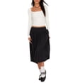 thumbnail image 2 of Wassery Women Spring Fall Casual T-shirt Long Sleeve Square Neck Lace Patchwork Tops Slim Fit T-Shirt for Teen Girls Streetwear, 2 of 5