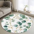 thumbnail image 3 of Sage Green Round Area&nbsp;Rug 4ft Watercolor Eucalyptus Leaves Pastoral Plant Leaf Non-Slip&nbsp;Washable Circle Rugs Soft Felt Indoor Floor Mat for Bedroom Kitchen Living Room Bathroom, 3 of 9