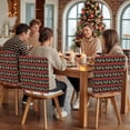 thumbnail image 5 of Christmas Snowflakes Stripe Chair Covers Set of 8 Winter Gold Deer Red Plaid Chair Back Covers Stretch Removable Washable Slipcovers Protector for Dining Room Kitchen Party Decor, 5 of 5