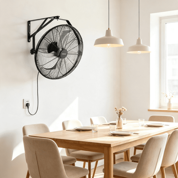 18" Wall Mount Fan, 3-Speed with Adjustable Rotation, Long Airflow Reach, for Industrial & Commercial Use