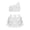 White, variant on Kids Girls Sequins Dance Outfits One Shoulder Crop Top with Skirt 2 Piece Set Latin Ballroom Costume(White,8-9 Years)