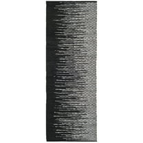 SAFAVIEH Vintage Leather Jarred Diamond Striped Runner Rug, Light Grey/Black, 2'3" x 9'