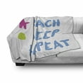 thumbnail image 3 of Saying Soft Flannel Fleece Throw Blanket, Typography Doodle Eat Beach Sleep Repeat Motive Message, Cozy Plush for Indoor and Outdoor Use, 50" x 70", White Multicolor, by Ambesonne, 3 of 6
