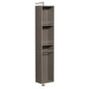 Wyndham Collection Amare Linen Tower & 360 Degree Rotating Floor Cabinet with Full-Length Mirror in Dove Gray