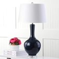 thumbnail image 4 of Safavieh Lighting Collection Blanche Navy Gourd Ceramic 32-inch Bedroom Living Room Home Office Desk Nightstand Table Lamp (Set of 2) - LED Bulbs Included, 4 of 5