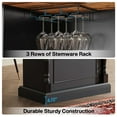 thumbnail image 6 of Tribesigns 47 Inch Home Bar Unit, Wood Liquor Bar Table with 3-Tier Storage Shelves and Wine Glasses Holder, 6 of 7