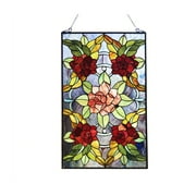 CHLOE Canna Tiffany-Style Floral Stained Glass Window Panel 32" Height