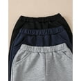 thumbnail image 6 of Toddler Boys Clothes Boys Pants Toddler Kids Boys Sweatpants 3 Pack Elastic Waist Joggers Color-blocked Pants 2T 3T 4T 5T Size 6 7 Black Blue Gray, 6 of 7