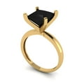 thumbnail image 2 of 3 ctw Solitaire Anniversary Ring for Women | Princess Cut Natural Onyx | Hyperallergenic Solid 18K Yellow Gold, 2 of 5