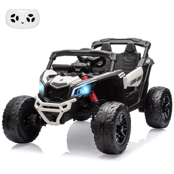 TROPOW Kids Cars Electric Ride On,Ride On UTV Car, Battery Powered Licensed Can-Am Kids Car, Electric Off-Road UTV Car with Remote Control, 2 Motors, Led Lights, Music, LED Lights,Gray