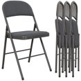 thumbnail image 1 of HOMCOM Folding Chairs Set of 4, Foldable Chairs with Cushions, Dark Grey, 1 of 10