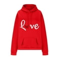 thumbnail image 4 of Dazajoo Women's Casual Heart Print Long Sleeve Pullover Hoodie Fall Winter Oversized Hooded Sweatshirts,Red,XXL, 4 of 7