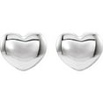 thumbnail image 3 of Auriga Fine Jewelry 14K White Gold Puff Heart Earrings for Women, 3 of 3