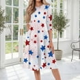 thumbnail image 2 of BOMYJESK Women's 250th Anniversary USA Flag Floral Maxi Dress 4th Of July Summer Dresses Boho Independence Day Midi Dresses Casual Patriotic American Flag Evening Dress for Party White XL, 2 of 7