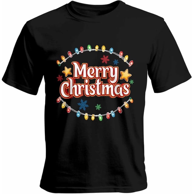 Camisetas gráficas informales de manga corta con copos de nieve para hombre