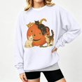 thumbnail image 2 of WEIWEN Halloween Sweatshirt for Women Cute Cat Pumpkin Face Graphic Crewneck Long Sleeve Fall Outfits for Women Going Out Tops Casual Spooky Season Sweaters Women's Clothing XXL, 2 of 4