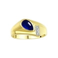 thumbnail image 1 of RYLOS Men's Rings 14K Yellow Gold Ring - Timeless Pear Shape Cabochone Gemstone & Diamonds - Tear Drop Cabochon SAPPHIRE Rings For Men Size 9, 1 of 6