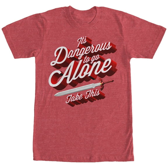 Men's Nintendo Legend of Zelda Take This Sword  Graphic Tee Red Heather Small