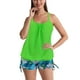 thumbnail image 4 of Trajes de baño Amzcrzy Tankini para mujer, trajes de baño, trajes de baño de dos piezas, bikini para mujer, top de baño para mujer con pantalones cortos, traje de baño holgado verde, XL, 4 of 5