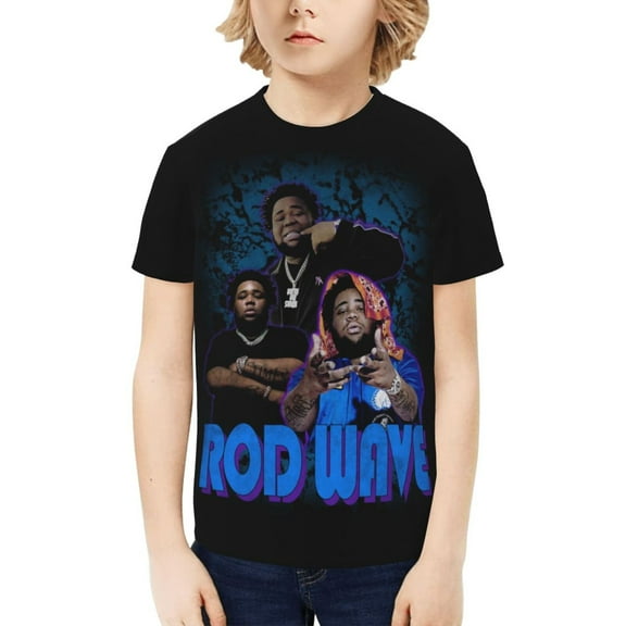 Rod Wave Kids T-Shirt 3D Printed Graphic T-Shirts Boys and Girls Short Sleeve Shirts for Youth Kids X-Small