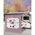 thumbnail image 5 of 4th of July RV Awning Sun Shade Screen 9'X7' Gnome Holding American Flag Balloon Mesh Sunscreen Check Plaid Awning Shade Screen with Zipper UV Blocker Completed Kits for RV Motorhome Camper, 5 of 7