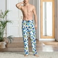 thumbnail image 2 of Disketp Golden Blue Snowflakes Men's Pajama Pants - Ultra Soft Fleece Sleep and Lounge Pants (Size: S-XXL)-Medium, 2 of 6