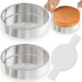 thumbnail image 1 of Juego de moldes para tartas AWTBDP redondos de acero inoxidable de 8 pulgadas (juego de 2), 1 of 7