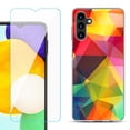 thumbnail image 1 of Slim-Fit TPU Fashion Phone Case for Samsung Galaxy A13 5G, with Tempered Glass Screen Protector, by OneToughShield ® - Polygon, 1 of 3