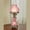 Pink, variant on Isabel Hurricane Style Hand-blown Crackled Glass Table Lamp Pink
