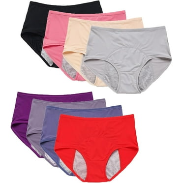 EclatChic Leakproof Panties for Over 60#s, Leak Proof Underwear for Women, Incontinence Underwear (8pcs,L)