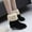 Black, variant on LSLJS Women's Vintage Solid Color Round Head Plush Mid-heel Mid-calf Boots, Womens Winter Boots