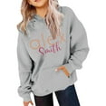 thumbnail image 3 of HXWCHs Girls' sweatshirts trending Girls Fashion Hooded Pullover Casual Winter Wear with English Letter Print and Pocket Decoration Grey 6-8 Years, 3 of 4